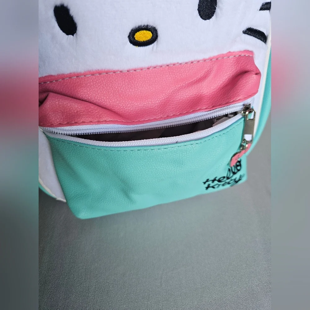 Sanrio Hello Kitty Kids Plush Backpack - White, Pink & Teal